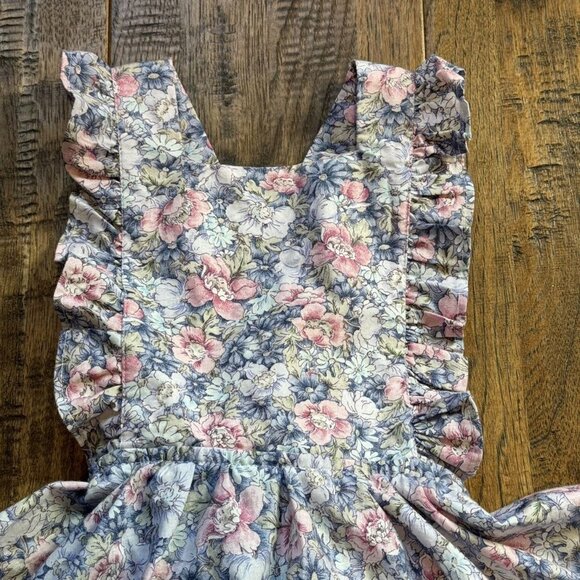 Numi Pink & Blue Floral Pinafore 3T - Picture 2 of 8